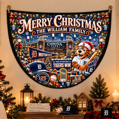 All Baseball Teams Personalized Christmas Night Bunting Flag - 5to9vibe