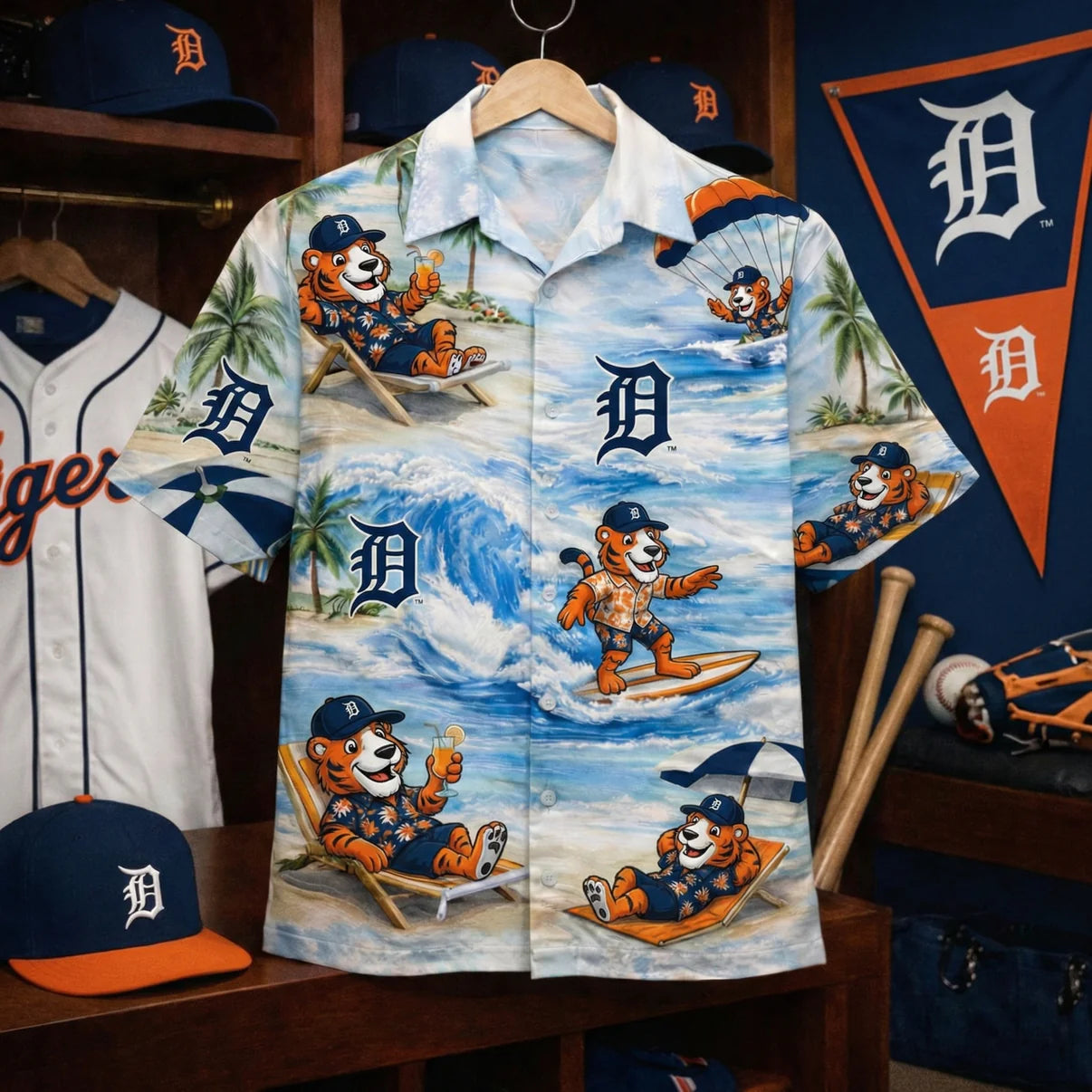 CC Baseball Mascot Beach Viber Button-Up Unisex Hawaiian Shirt For Men & Women