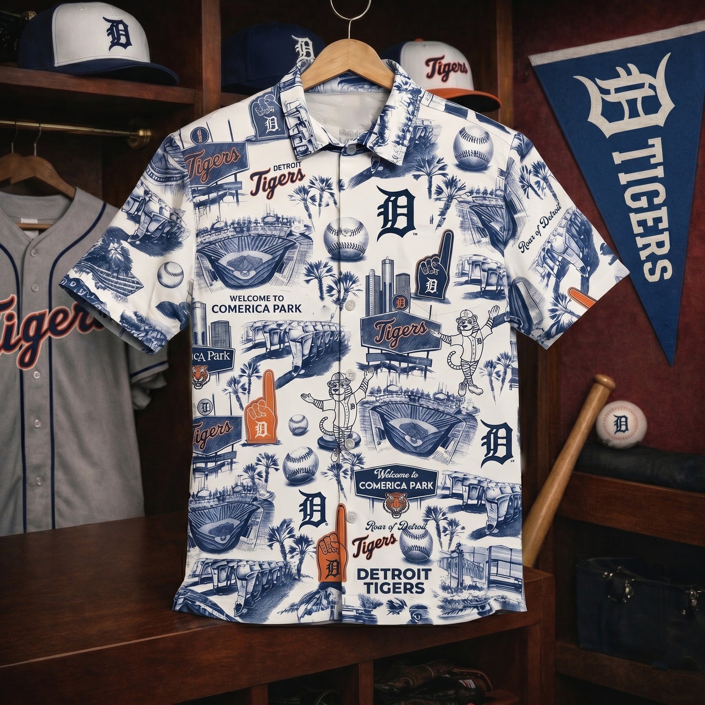 LAD Baseball Stadium SGA Blue Vibe Unisex Hawaiian Shirt
