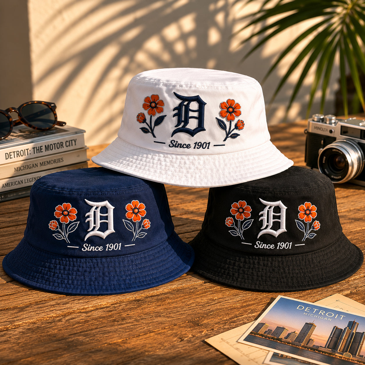 All Teams Embroidery Bucket Hat Baseball  Embroidery Bucket Hat With Logo and Flower Custom- 5to9vibe