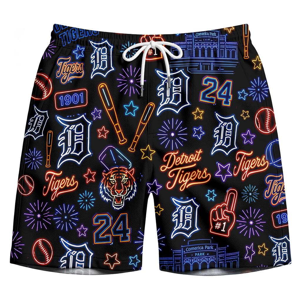 All Baseball Teams Neon Pattern Vibe Summer Party Button-Up Unisex Hawaiian Shirt For Men and Women