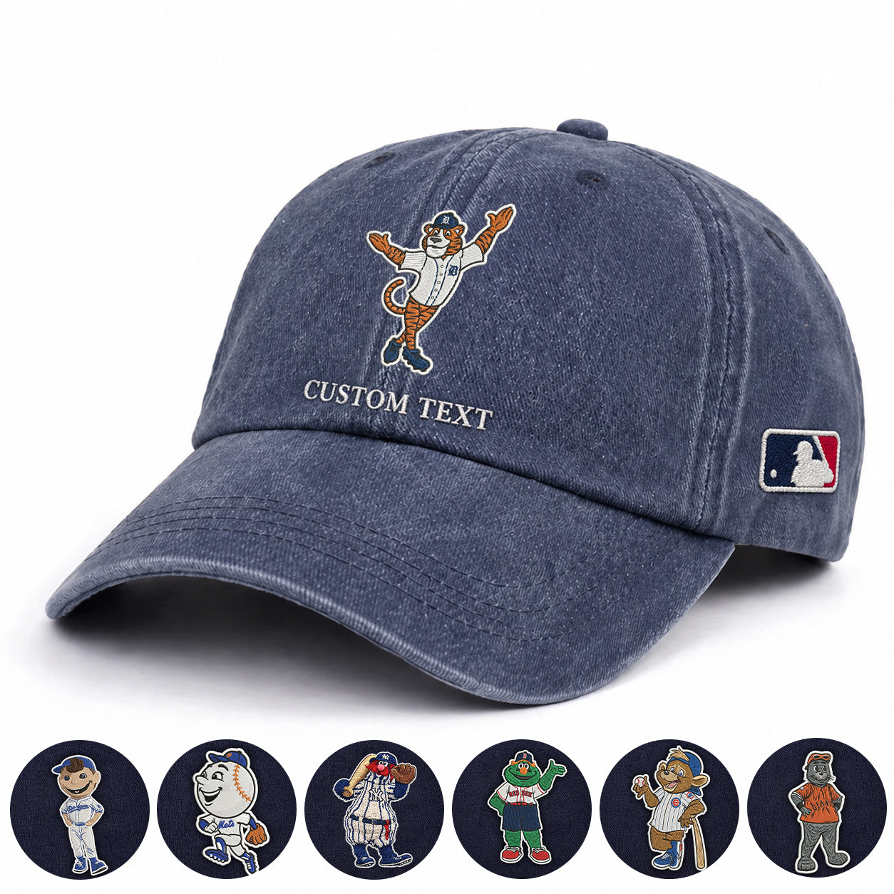 Mascots Baseball Cap All Teams Embroidered Logo Premium Wash Cap