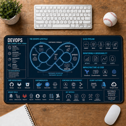 AI Engineer Blueprint Large Desk Mat - Neural Network & Machine Learning Plus Size Mouse Pad - 5to9vibe