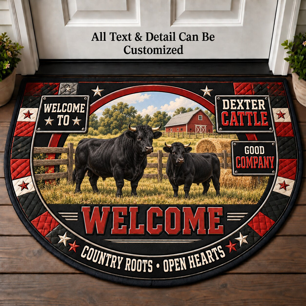 Dexter Cattle Personalized Half Round Mat | 5To9Vibe