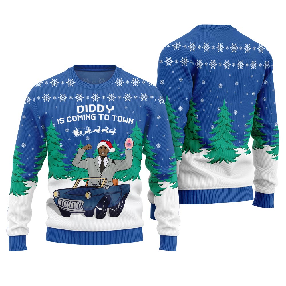 Diddy Is Coming To Town Funny Christmas Sweater For Women