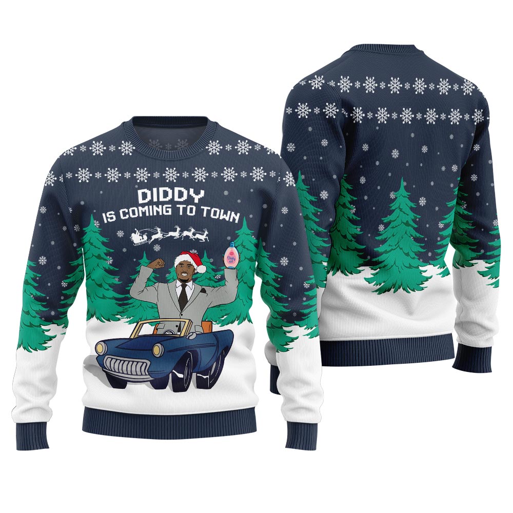 Diddy Is Coming To Town Funny Christmas Sweater For Women