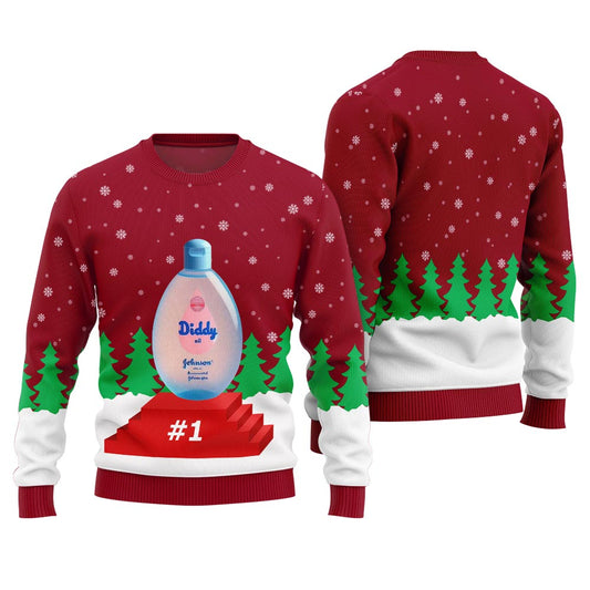 Diddy Oil Award Ugly Christmas Sweater 2024 For Women