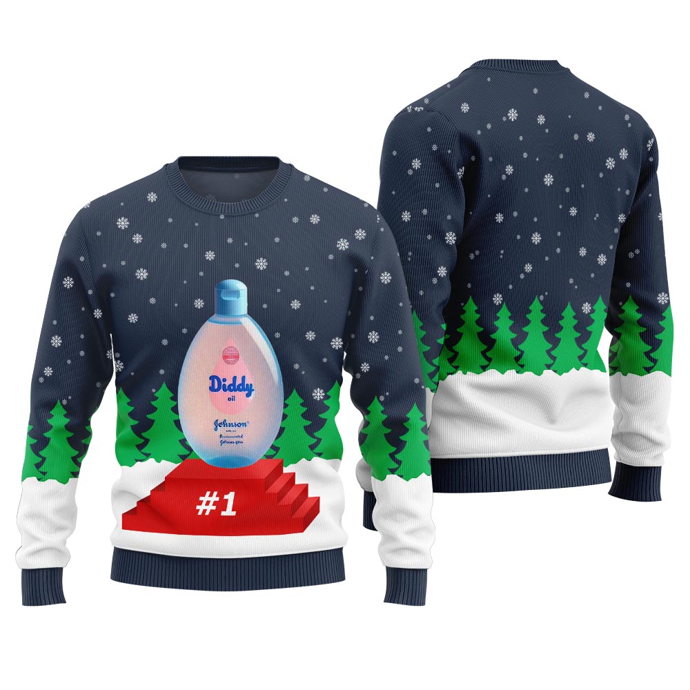 Diddy Oil Award Ugly Christmas Sweater 2024 For Women