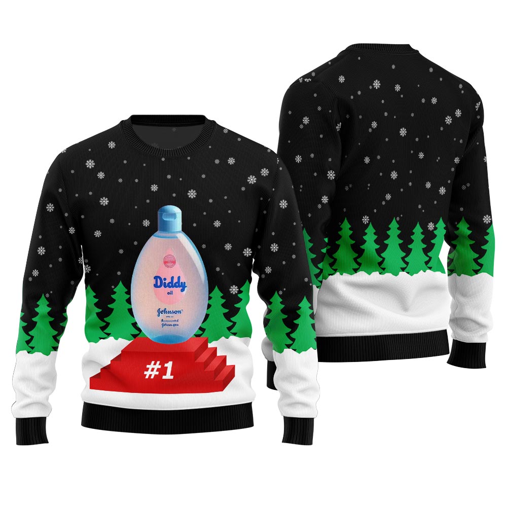 Diddy Oil Award Ugly Christmas Sweater 2024 For Women