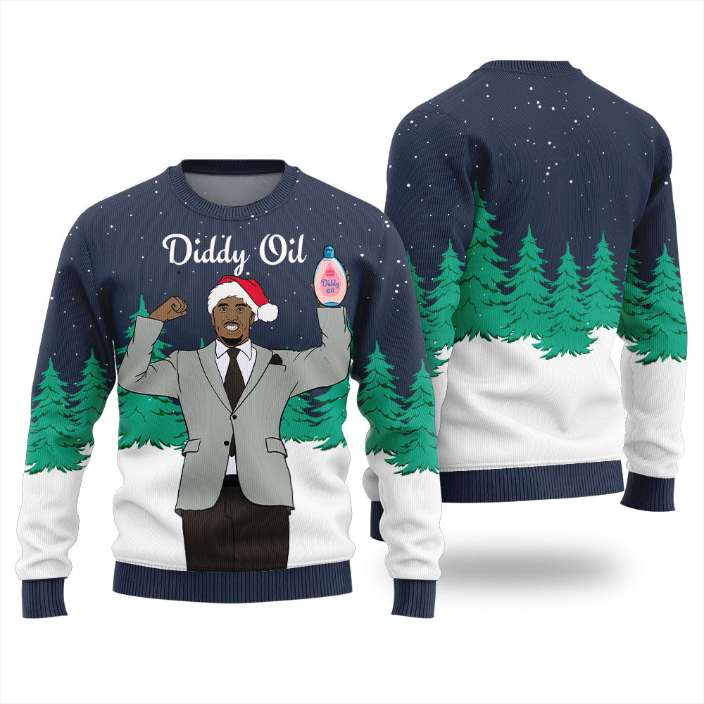 Diddy Oil Mens Ugly Christmas Sweater