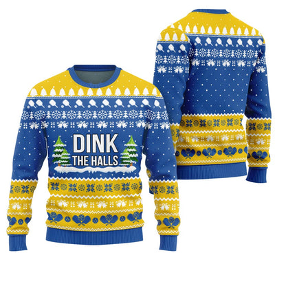 Dink the Halls Funny Pickleball Ugly Christmas Sweater