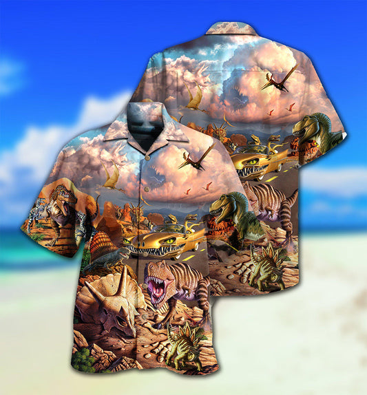 Dinosaur All Dinosaurs Go To Heaven - Hawaiian Shirt 