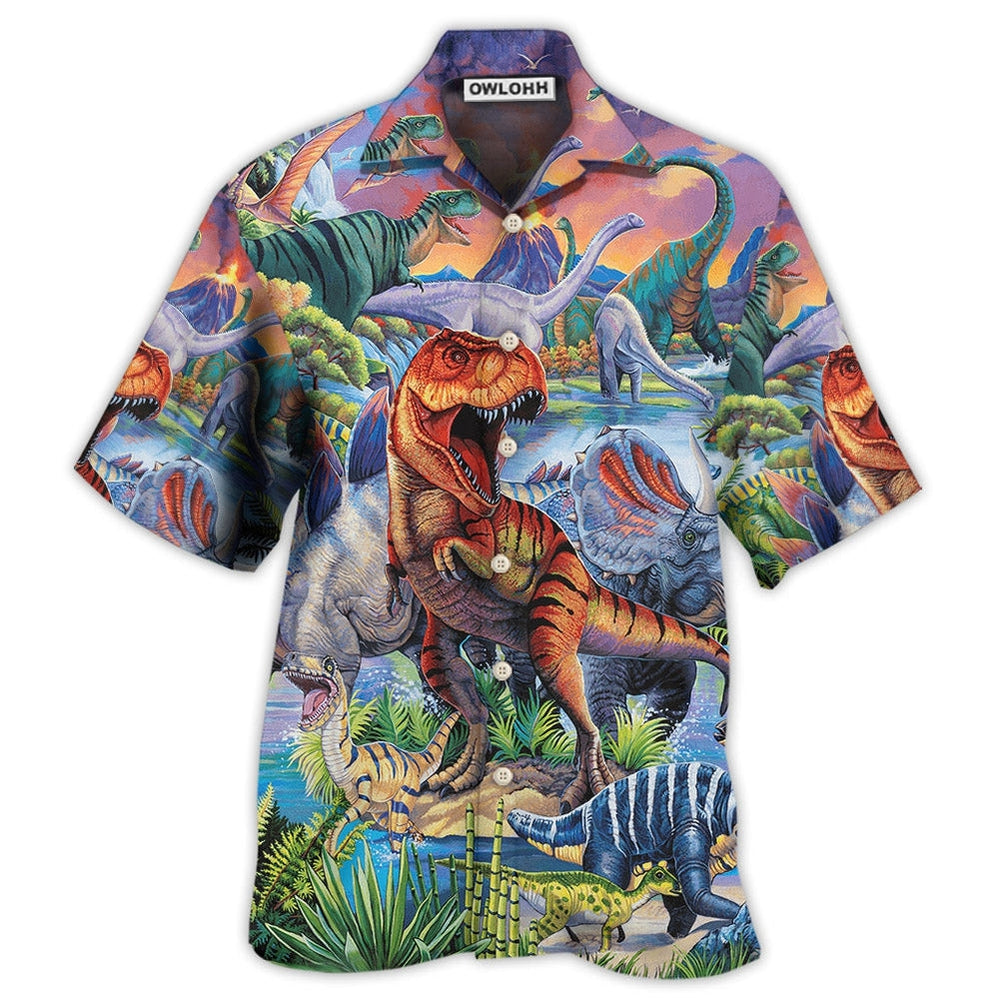 Hawaiian Shirt / Adults / S Dinosaur Big World Amazing - Hawaiian Shirt 