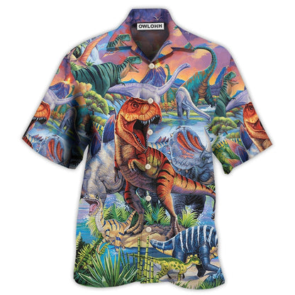 Hawaiian Shirt / Adults / S Dinosaur Big World Amazing - Hawaiian Shirt 