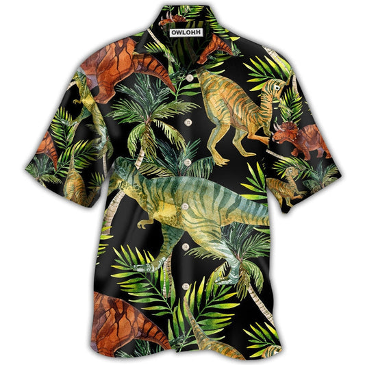 Hawaiian Shirt / Adults / S Dinosaur In Tropical Jungles - Hawaiian Shirt 