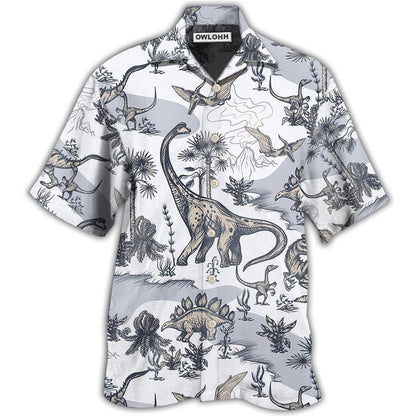 Hawaiian Shirt / Adults / S Dinosaur Jurassic Dinosaur Art Style - Hawaiian Shirt 
