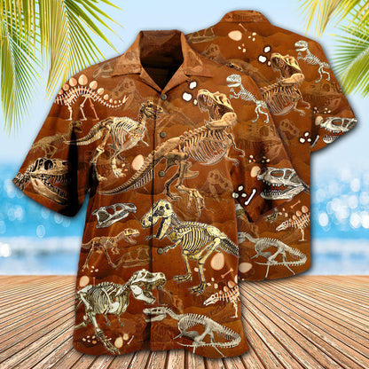Dinosaur T-Rex Skull Vintage - Hawaiian Shirt 