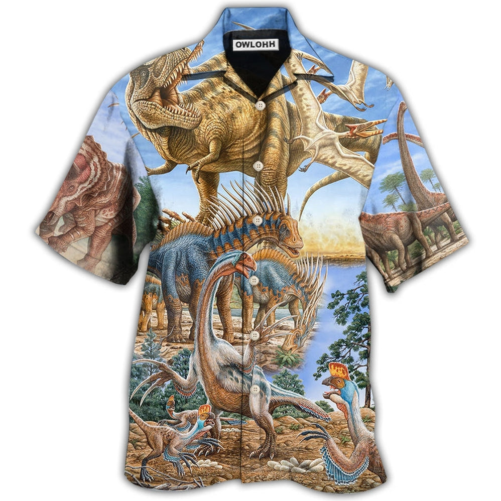 Hawaiian Shirt / Adults / S Dinosaur World Art - Hawaiian Shirt 