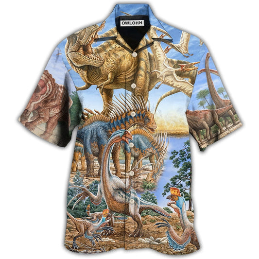 Hawaiian Shirt / Adults / S Dinosaur World Art - Hawaiian Shirt 