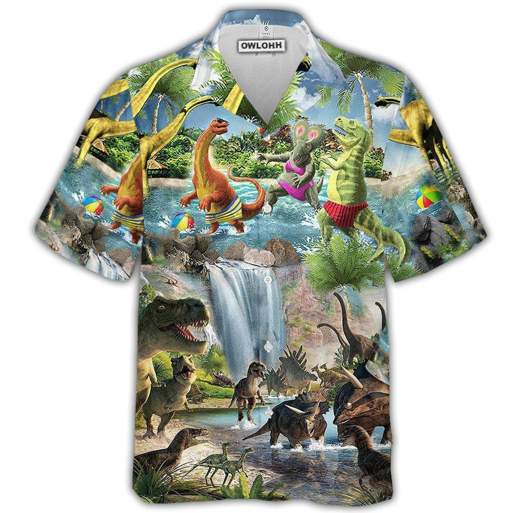 Hawaiian Shirt / Adults / S Dinosaur World Funny Summer - Hawaiian Shirt 
