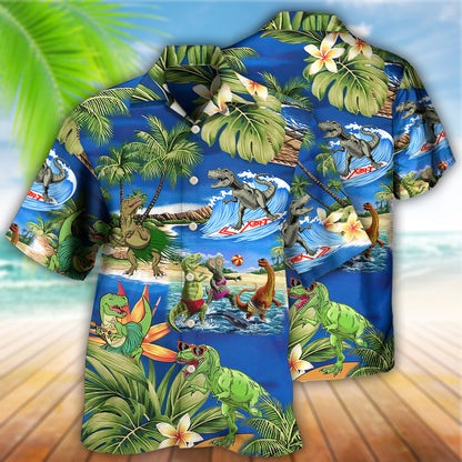 Dinosaur World Summer Beach - Hawaiian Shirt 