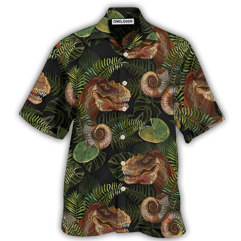 Hawaiian Shirt / Adults / S Dinosaur Tropical Leaves Cool Style - Hawaiian Shirt 