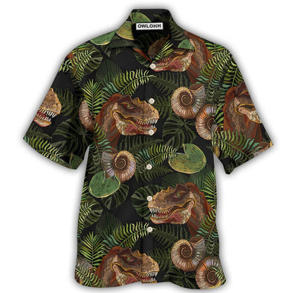 Hawaiian Shirt / Adults / S Dinosaur Tropical Leaves Cool Style - Hawaiian Shirt 