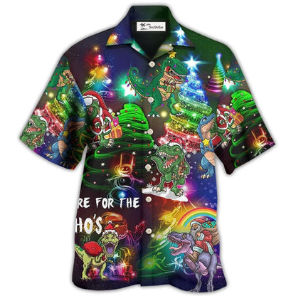 Hawaiian Shirt / Adults / S Dinosaur Bright In Christmas Night - Hawaiian Shirt 