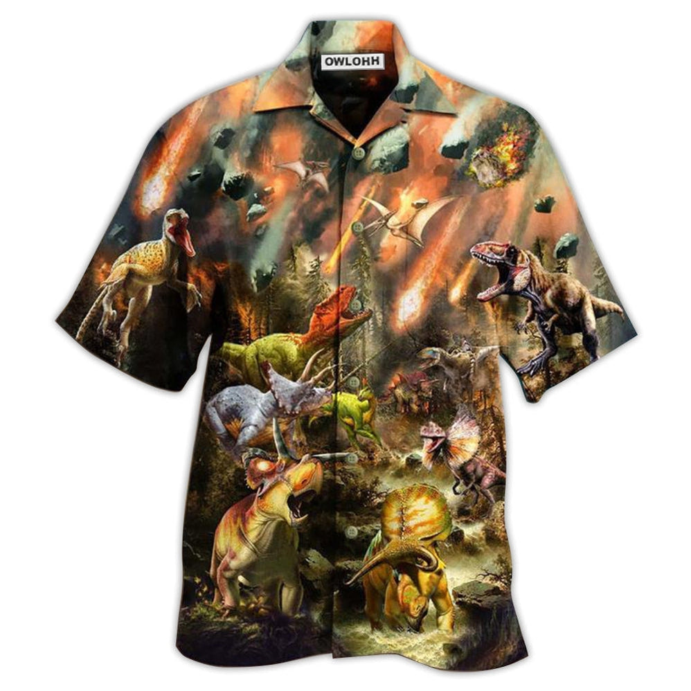 Hawaiian Shirt / Adults / S Dinosaur Disastrous War - Hawaiian Shirt 
