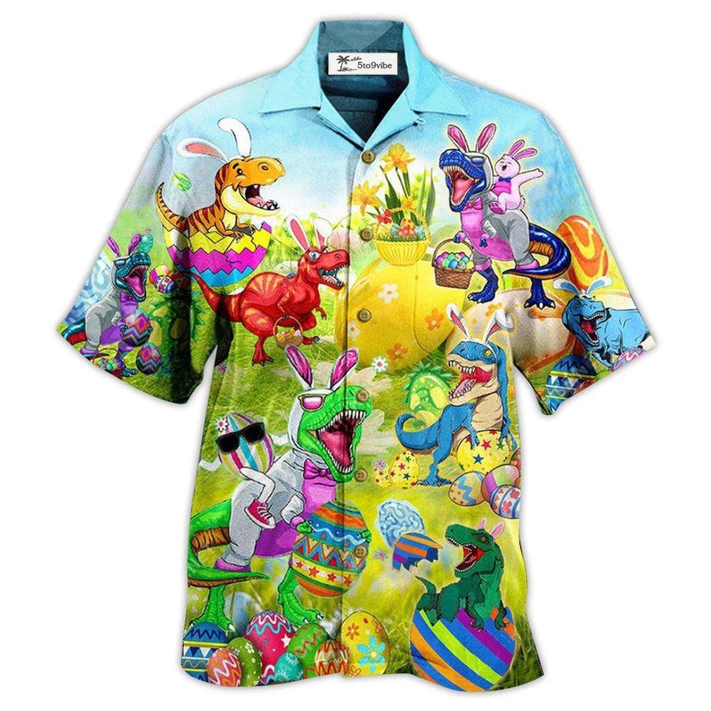 Hawaiian Shirt / Adults / S Easter Dinosaurs T-Rexes Wanna Joint Eggs - Hawaiian Shirt 