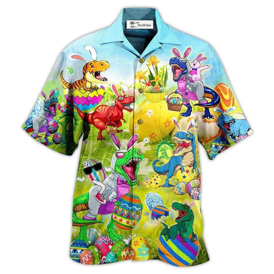 Hawaiian Shirt / Adults / S Easter Dinosaurs T-Rexes Wanna Joint Eggs - Hawaiian Shirt 