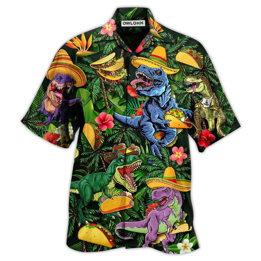 Hawaiian Shirt / Adults / S Dinosaur Taco Funny T-rex - Hawaiian Shirt 
