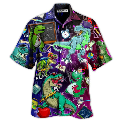 Hawaiian Shirt / Adults / S Dinosaur Teaching Is Like A Walk - Hawaiian Shirt 