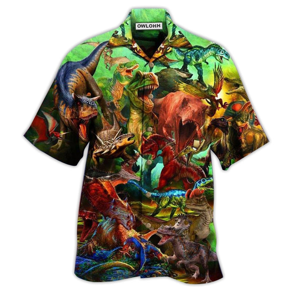 Hawaiian Shirt / Adults / S Dinosaur Strong War Life - Hawaiian Shirt 
