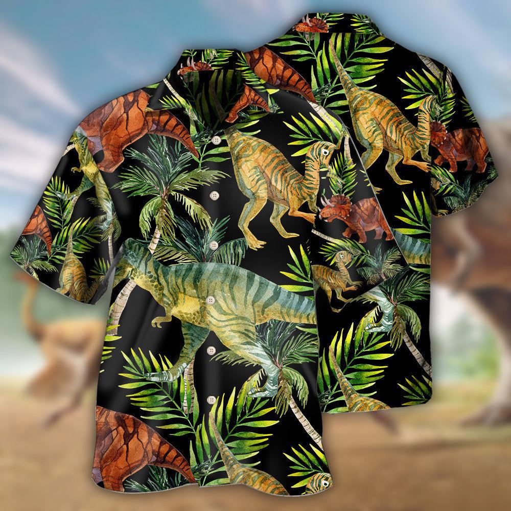 Dinosaur In Tropical Jungles - Hawaiian Shirt 
