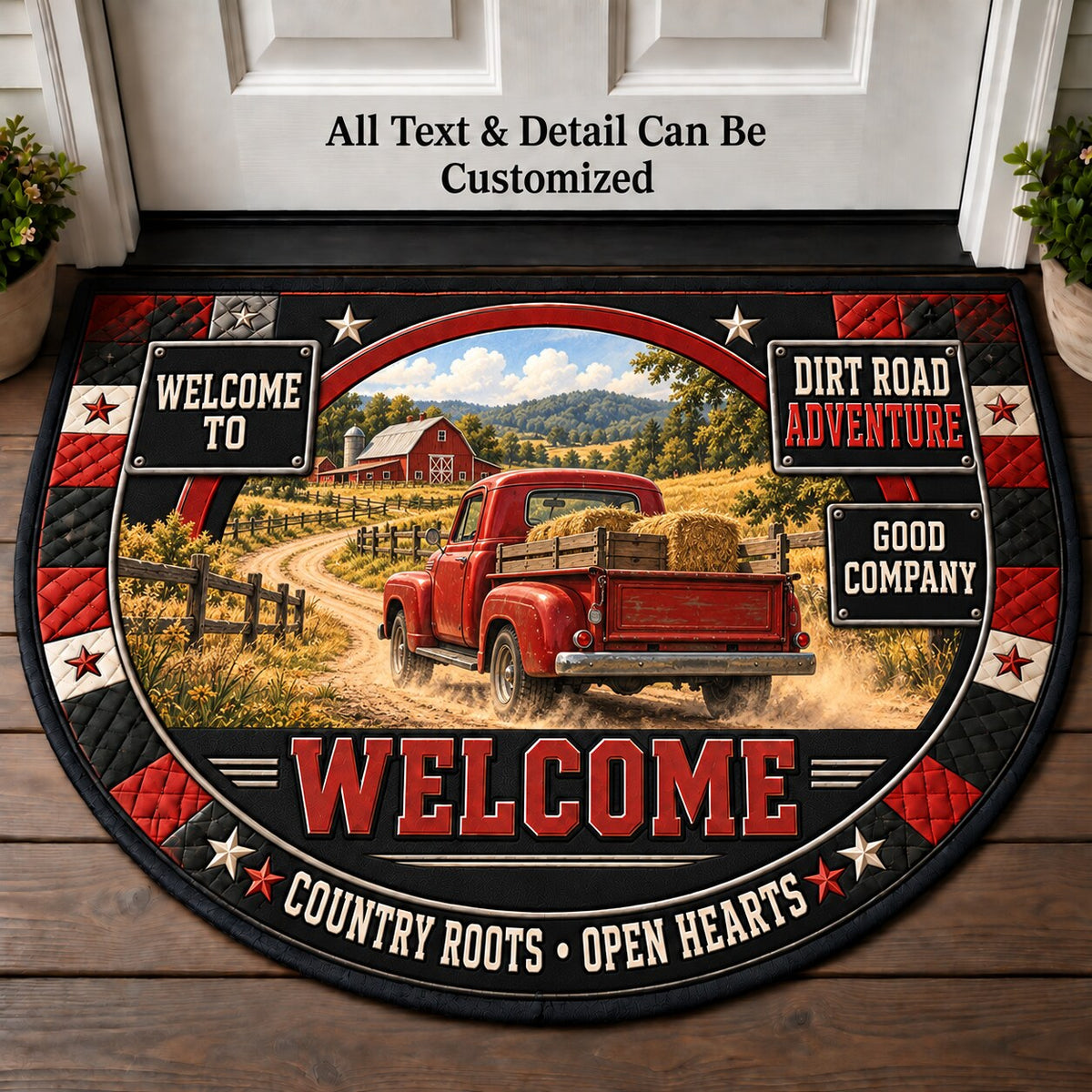 Dirt Road Adventure Personalized Half Round Mat | 5To9Vibe