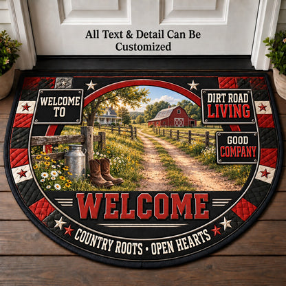 Dirt Road Living Personalized Half Round Mat | 5To9Vibe