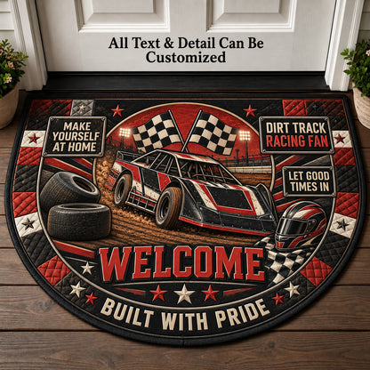 Dirt Track Racing Fan Personalized Half Round Mat | 5To9Vibe
