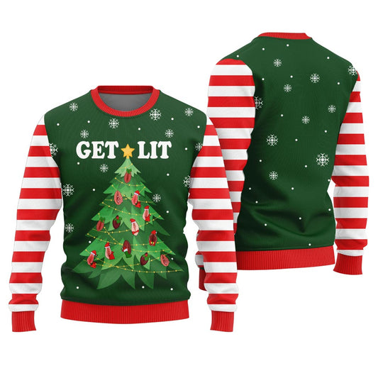 Dirty Get Lit Clitmas Men's Funny Christmas Sweater