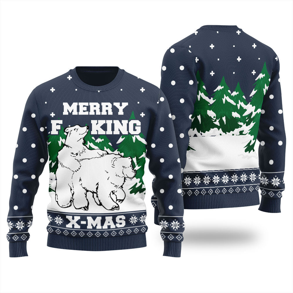 Dirty Polar Bear Men's Ugly Christmas Sweater