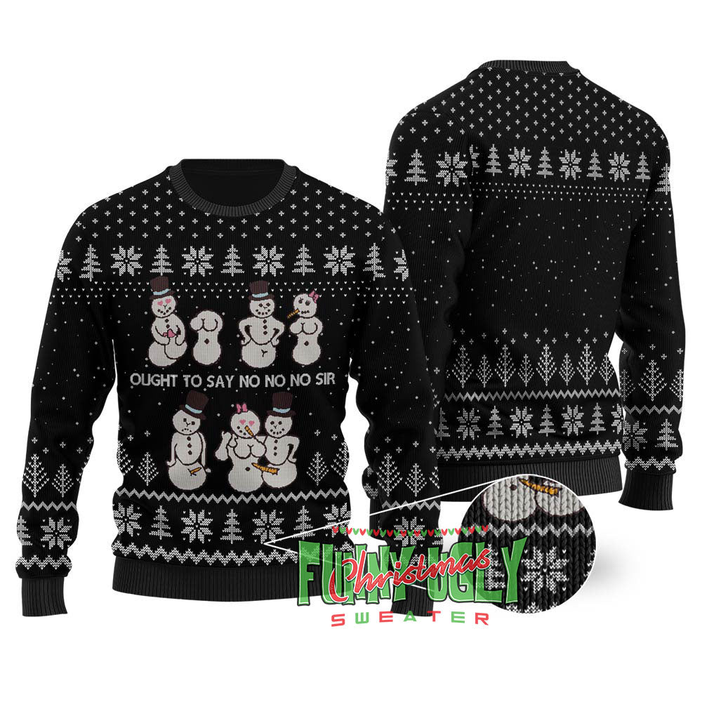 Dirty Snowman Ugly Christmas Sweater Black
