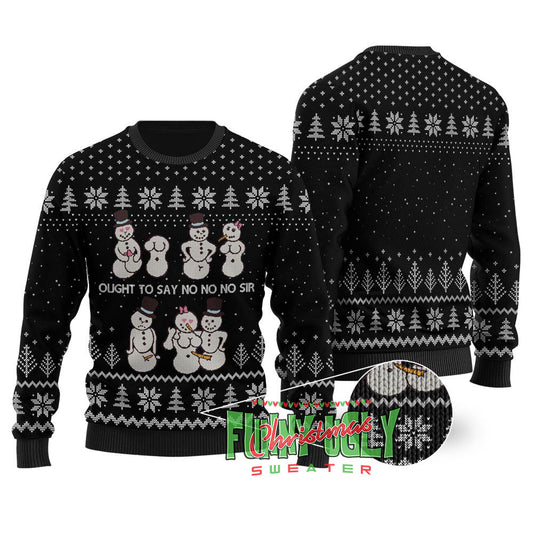 Dirty Snowman Ugly Christmas Sweater Black