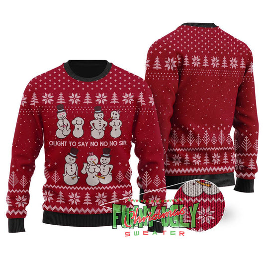 Dirty Snowman Ugly Christmas Sweater Cardinal Red