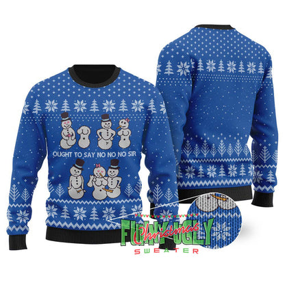 Dirty Snowman Ugly Christmas Sweater Royal