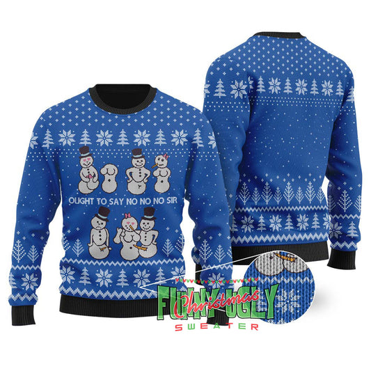 Dirty Snowman Ugly Christmas Sweater Royal