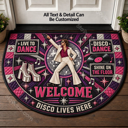 Disco Dance Personalized Half Round Mat | 5To9Vibe