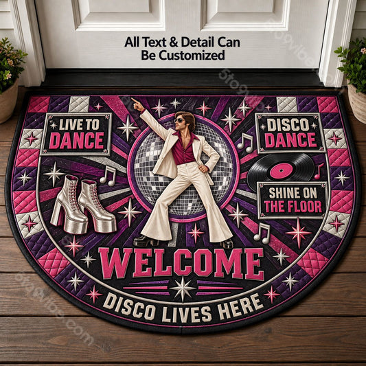 Disco Dance Personalized Half Round Mat | 5To9Vibe