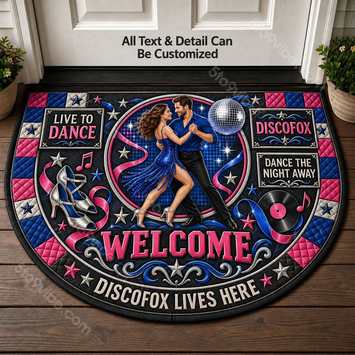 Discofox Personalized Half Round Mat | 5To9Vibe