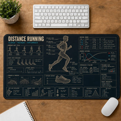 Distance Running Sports Visual Guide Desk Mat | 5To9Vibe