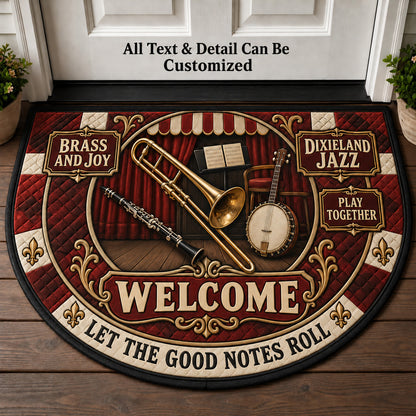 Dixieland Jazz Personalized Half Round Mat | 5To9Vibe